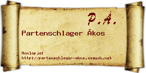 Partenschlager Ákos névjegykártya